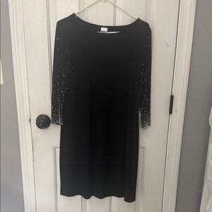 MSK Black Long Sleeve Dress with Studded Cuffs